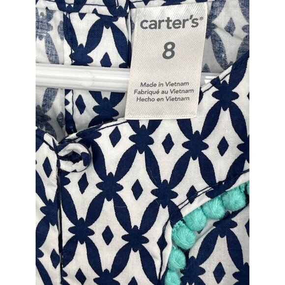 Carters Girls Dress Sundress Size 8 Navy White Cotton Sleeveless NWT - Picture 7 of 13